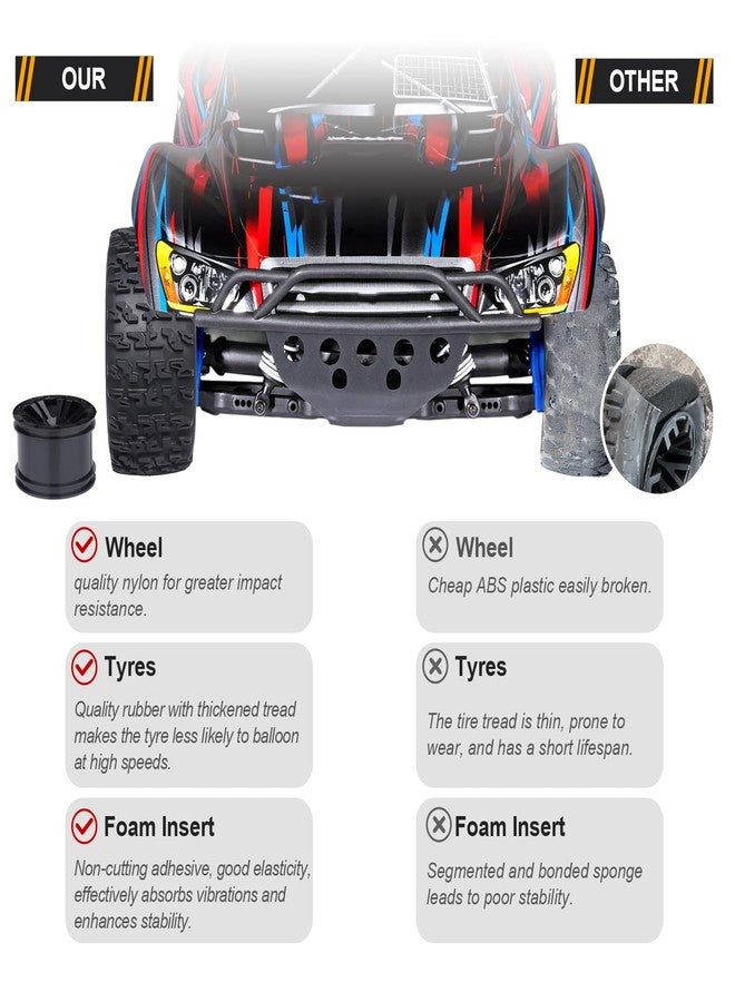 CrazyHobby 1/10 Short Course Truck Tires and Wheels Tyres for Traxxas HSP Tamiya HPI Kyosho Losi Redcat Racing RC Model Car, Set of 4 (Style A) - Image 3